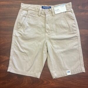 Arizona Jean Co Flex Classic Fit Shorts Mens 28 Khaki NEW Stretch Chino